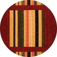 thumbnail image 1 of Ahgly Company Indoor Round Abstract Orange Contemporary Area Rugs, 7' Round, 1 of 1
