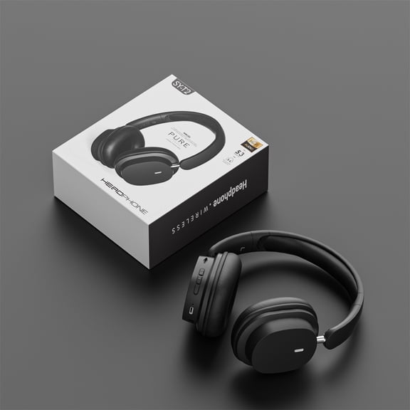 Active Noise Canceling Headphones, Over Ear Wireless Headphones with Mic, 60 Hours Play Time Bluetooth Headphones with Deep Bass, Foldable Lightweight Headphones with HiFi Audio for Music,Black