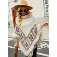 thumbnail image 2 of Kukuzhu Châle Cardigan pour Femmes Col Poncho Cape Chandail Mode Hiver avec Franges, 2 of 5