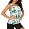 thumbnail image 2 of Xecao Hello Summer print women's scoop neck, loose-fit workout tank tops for the gym., 2 of 9