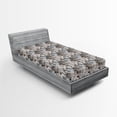 thumbnail image 2 of Ambesonne Abstract Fitted Sheet, Art Ethnic Stripe Pattern, Twin XL Size, Off White and Charcoal Grey, 2 of 5