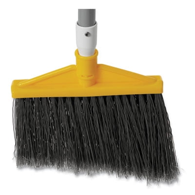 Yellow/Gray Poly Bristles Rubbermaid Commercial 637500GY Angled Large Broom 46 7/8-Inch Metal Handle 
