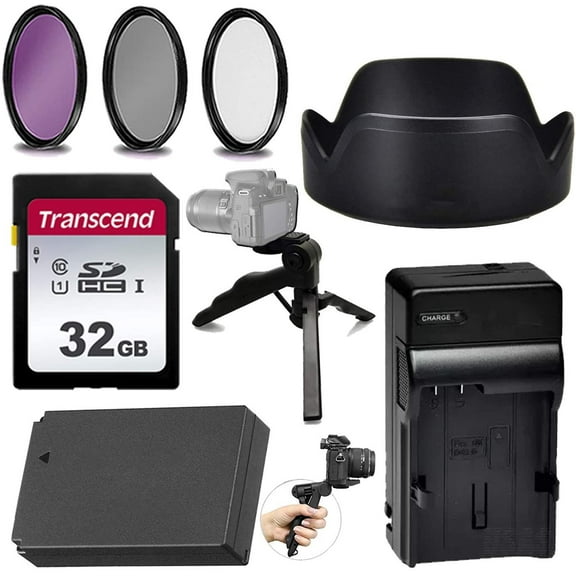Canon Kit for EOS m Series (m50, m100, m10): Battery, Charger, SD Card, Hood Bundle
