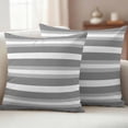 thumbnail image 6 of 2 Pack Outdoor Waterproof Throw Pillow Covers,Abstract Gradient Stripes Decorative Square Pillow Case Patio Pillowcases for Chair Couch Sofa 16x16in, 6 of 9
