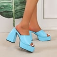 thumbnail image 1 of Sandalias de tacón grueso con plataforma impermeable para mujer, sexy, súper alta, con punta abierta Wmkox8yii ytu751, 1 of 7