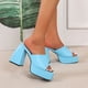 thumbnail image 1 of Sandalias de tacón grueso con plataforma impermeable para mujer, sexy, súper alta, con punta abierta Wmkox8yii ytu755, 1 of 7