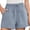 C1-Blue Gray, variant on Womens Summer Casual Shorts Lounge Beach Shorts Elastic High Waisted Drawstring Shorts with Pockets, Blue Gray Size L
