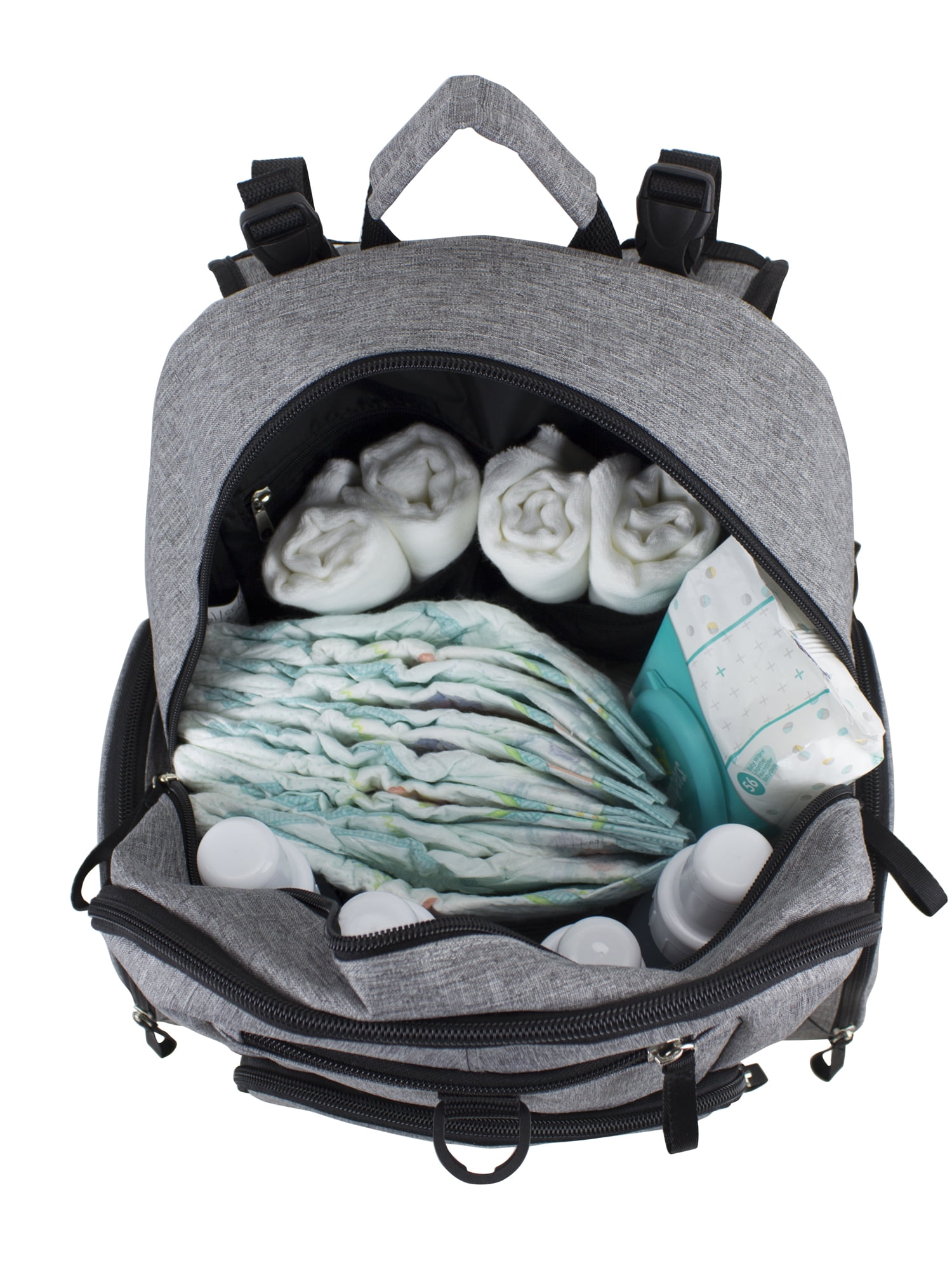 Eastsport Bond St. Large Multi-Function Backpack Diaper Bag with Changing Pad, Grey
