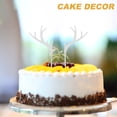 thumbnail image 2 of COOPHYA Antler Cupcake Toppers 16Pcs Acrylic Silver Holiday Cake Decorations, 2 of 6