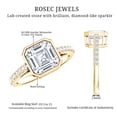 thumbnail image 5 of Bezel Set Solitaire Moissanite Ring with Surfaced Prong Side Stones, 18K Yellow Gold, US 3.00, 5 of 8
