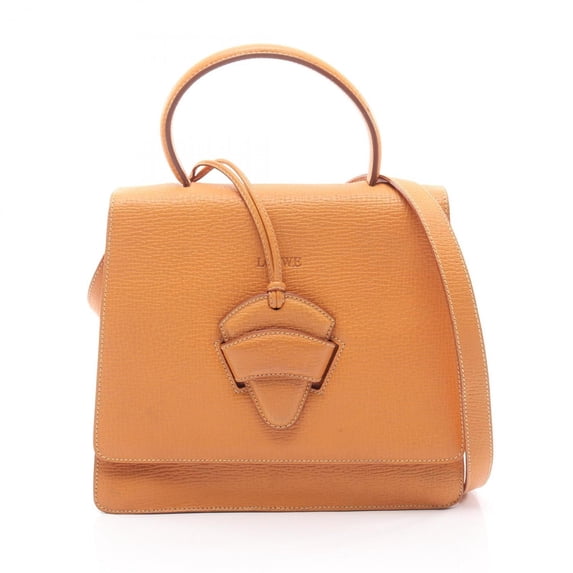 Pre-Owned LOEWE Barcelona handbag, leather, women's, orange (Good)