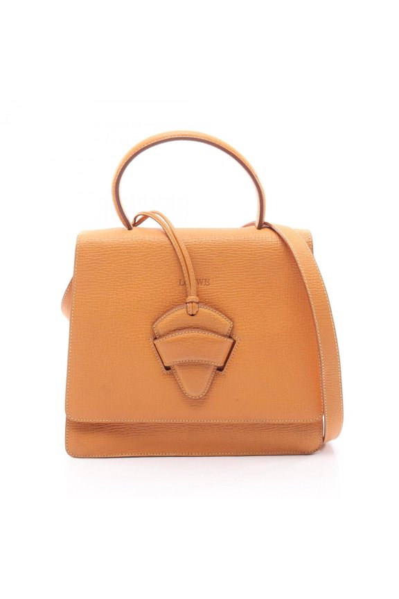 Pre-Owned LOEWE Barcelona handbag, leather, women's, orange (Good)
