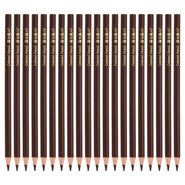 Uxcell Coffee Colored Pencils Set, 20 Pcs Oil Color Pencils Wooden Coloring Drawing Pencil for Artists Art Painting