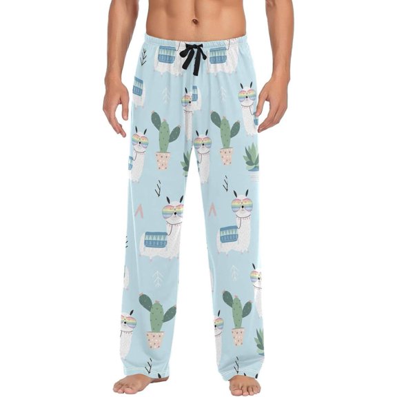 GZHJMY Llama Pajama Pants for Men, Lounge Pants Lightweight Men Pajama Bottoms with Drawstring Pockets, Christmas New Year Birthday Gifts, Small