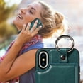thumbnail image 6 of Nalacover for iPhone XS Max Wallet Case with Card Slots & Metal Finger Ring, Durable PU Leather Back Double Magnetic Botton Flip Kickstand Purse Shockproof Phone Case,Green, 6 of 10