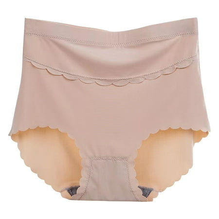 

Xmarks Women s Seamless Briefs Ice Silk Panties Mid-Rise No Show Underwear Skin XXXL