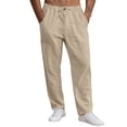 thumbnail image 5 of OGLCCG Mens Cotton Linen Pants Casual Elastic Waist Drawstring Summer Beach Yoga Trousers with Pockets Lightweight Loose Fit Baggy Long Pants, 5 of 8