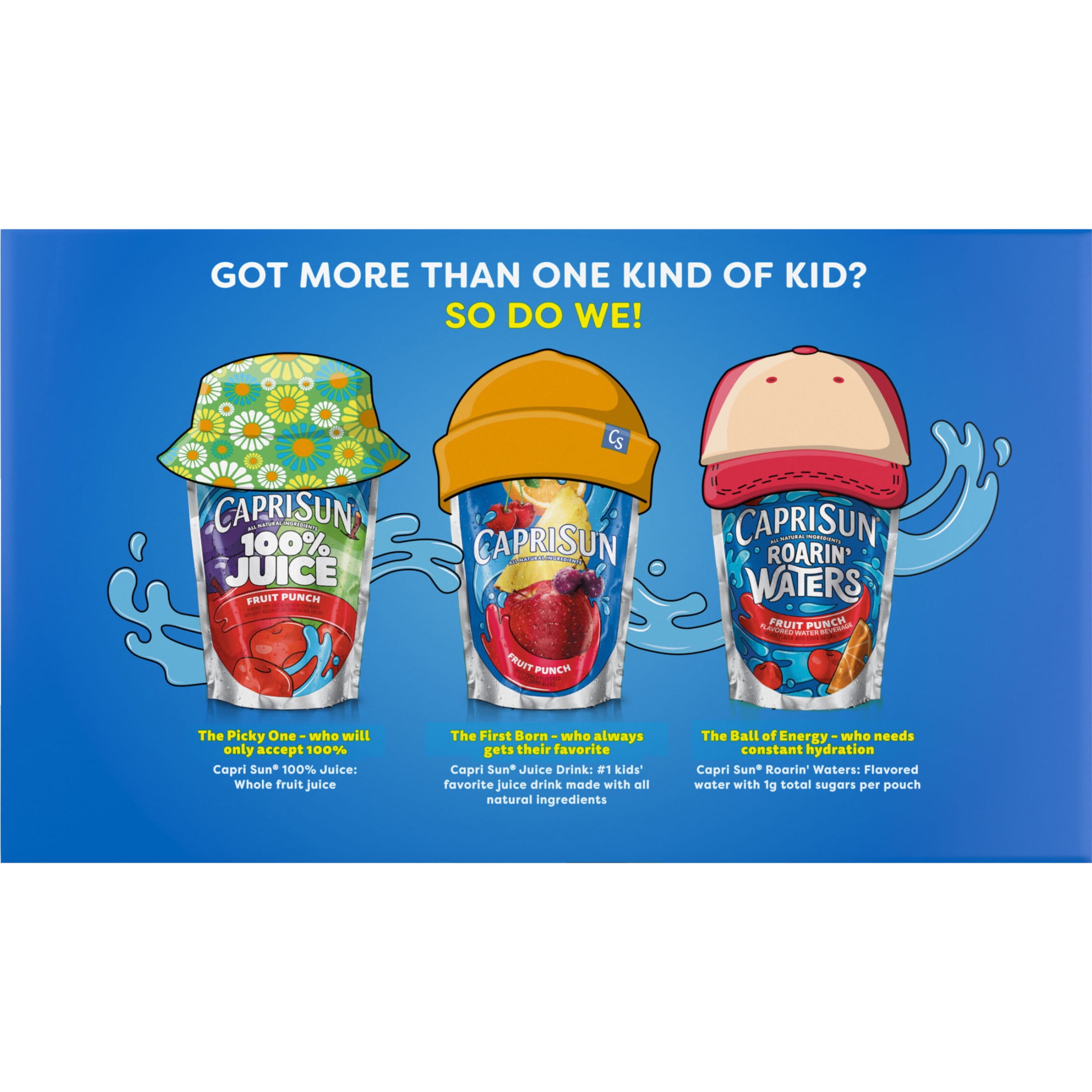 (2 pack) Capri Sun Flavored with Other Natural Flavor Juice Drink Blend, 10 Pouches, for School Lunches and On-the-Go Hydration, Fruit Punch, All Natural Ingredients, 6 fl oz