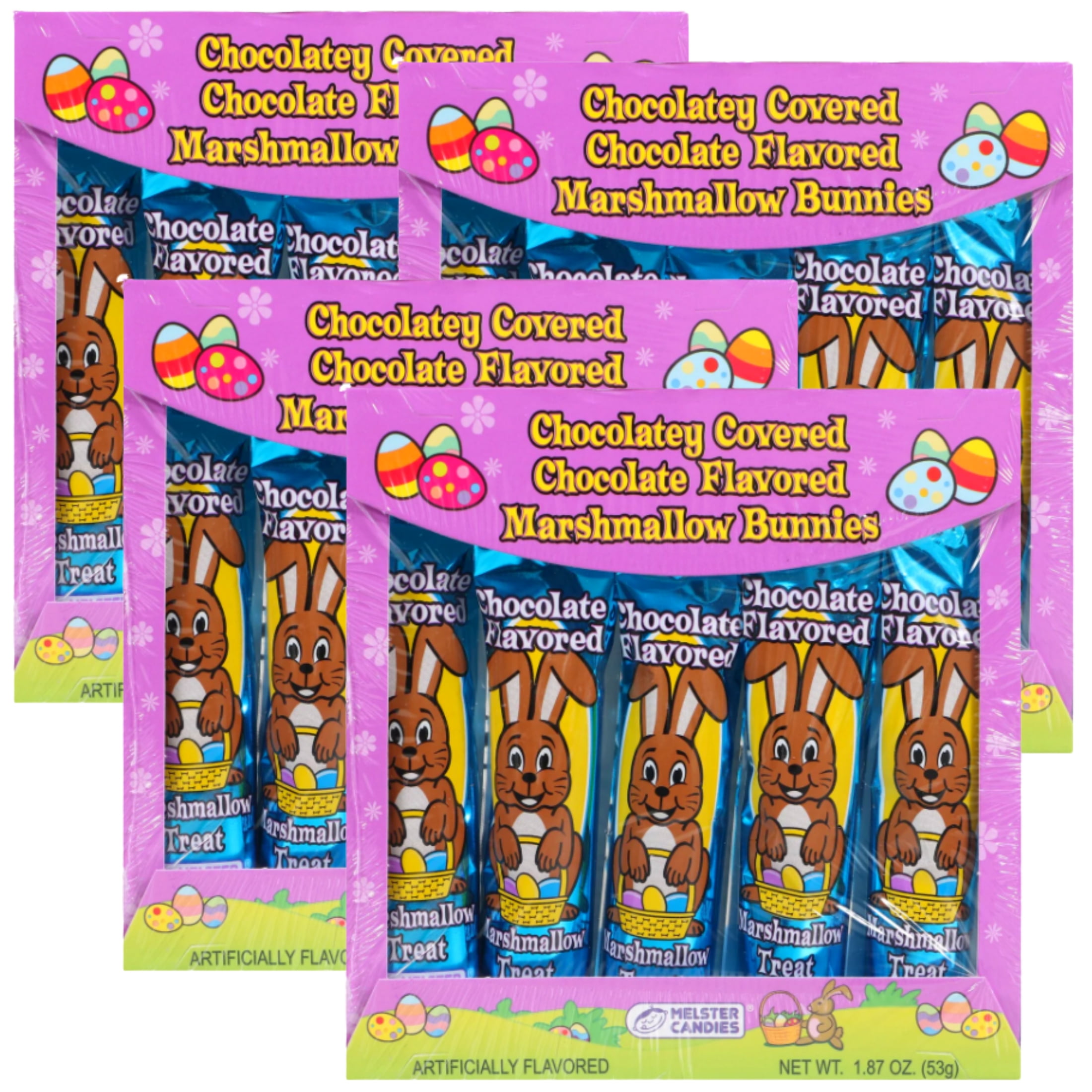ChocolateyCovered ChocolateFlavored Marshmallow Bunnies Candy, 5ct