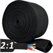 4 Inch Length 4 FT 2:1 Heat Shrinkable Braided Sleeving Heat Shrink Fabric Tubing for Flex Tube Irregular Shape Hose Cable Harness