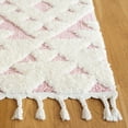 thumbnail image 3 of SAFAVIEH Moroccan Tassel Larry Geometric Shag Runner Rug, Ivory/Pink, 2'3" x 8', 3 of 7