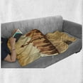 thumbnail image 6 of Seattle Skyline Soft Flannel Fleece Throw Blanket, Waterfront the Needle Space Buildings Wording in Amber Tones, Cozy Plush for Indoor and Outdoor Use, 50" x 60", Cinnamon Dark Rosewood, by Ambesonne, 6 of 6
