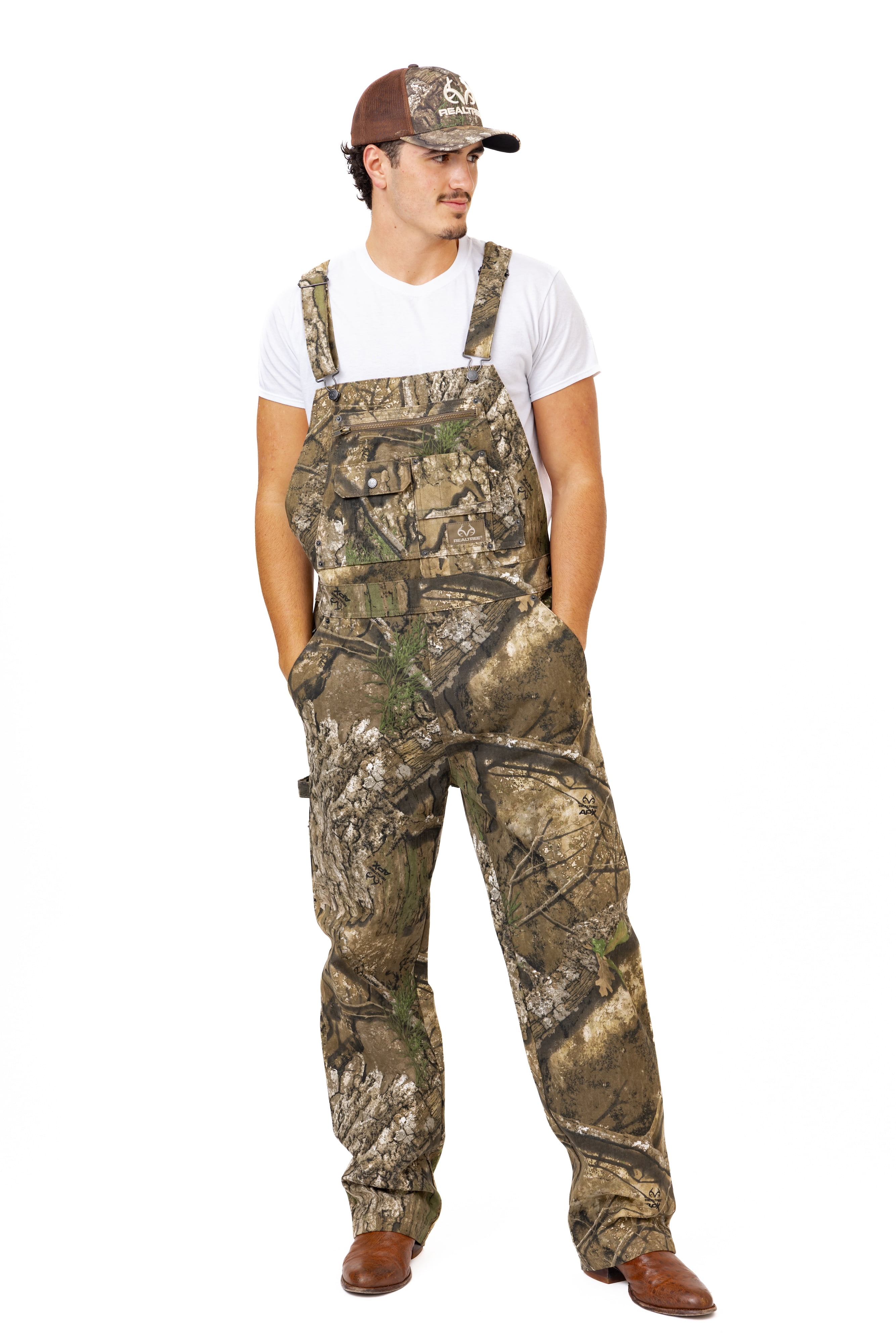 Realtree Men's Camo Hunting Cotton Bib Overalls, All-season Uninsulated Camouflage Bib Overalls for Outdoor Activities | Size 3X