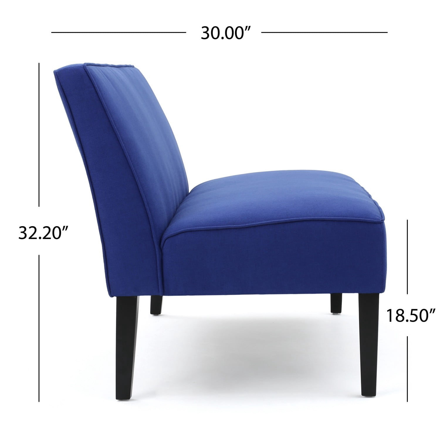 50" Upholstered Loveseat Sofa Modern 2 Seater Couch with Birch Wood Legs, Linen Fabric Small Space Sofa for Living Room Bedroom Office, Navy Blue