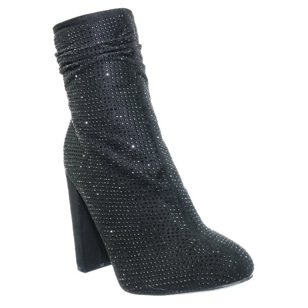 rhinestone bootie heels