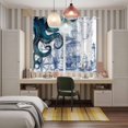 thumbnail image 4 of Nautical Blue Octopus Kitchen Curtains Window Panels, Coastal Ocean Summer Boat Insulated Window Treatment Curtain, Grommet Curtains for Bedroom/Living Room/Bathroom, 2 Piece 42"Wx63"L, 4 of 8