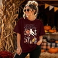 thumbnail image 2 of Halloween Shirts Women Oversized Spooky Season Ghost T-Shirt | Oversized Halloween Shirts for Women Funny Pumpkin Ghost Skull Graphic Tees Fall Casual Short Sleeve Tops Wine L, 2 of 5