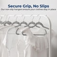 thumbnail image 3 of 10 Pcs. Velvet Hangers - Non-Slip, Sturdy, and Heavy Duty Coat Set with 360° Swivel Hook for Clothes (Grey), 3 of 4