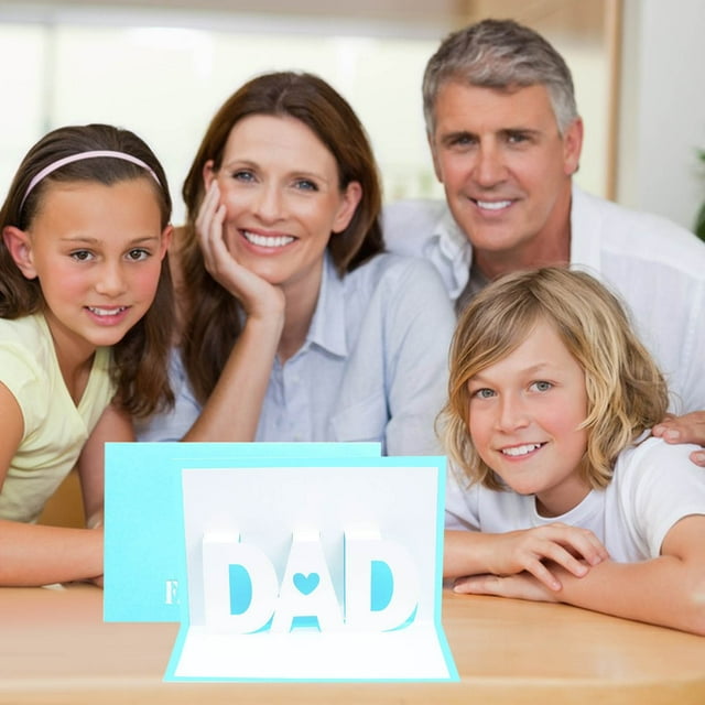 Father's Day Classic 3D Up Greeting Cards For Dad Father’s Day Card Birthday Card For Dad DAD Color Your Own Greeting Cards E Cards for Valentines Day Blank Occasion Cards Birthday Note Cards Wedding