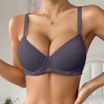 thumbnail image 2 of AWZXDE Comfortable Women's Thin Solid Color Push Up Bra - Breathable Underwire Triple Design for Support Grey,90C, 2 of 9