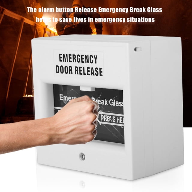 Botón de Alarma de Rotura de Vidrio de Seguridad Alarma de Incendio de Liberació de Puerta de Emergencia Blanca Para Centro Comercial Domémico