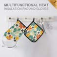 thumbnail image 4 of Yayeee Oven Mitts and Pot Holder Set of 2 Heat Resistant Kitchen Gloves Baking Hot Pad, Beige Clover Pattern, 4 of 5