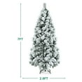thumbnail image 3 of Costway 7ft Snow Flocked Hinged Artificial Slim Christmas Tree with Pine Needles, 3 of 12