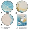 thumbnail image 3 of Designart "Enchanted Whirls in Baby Blue and Gold III" Abstract Spirals Metal Art Living Room, 3 of 5