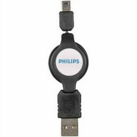 Philips USB A to B Retractable Cable