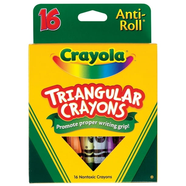 Crayola AntiRoll NonToxic Triangular Crayon, Assorted Color, Pack of 16