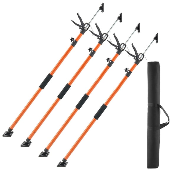 Steel Telescopic Cabinet Jack Support Pole 4 Pack Adjustable 45.7 to 114.2 Inch Quick Support Rod 3rd Hand System 154 lbs Capacity for Installing Cabinets Lifting Drywall Cargo Bars