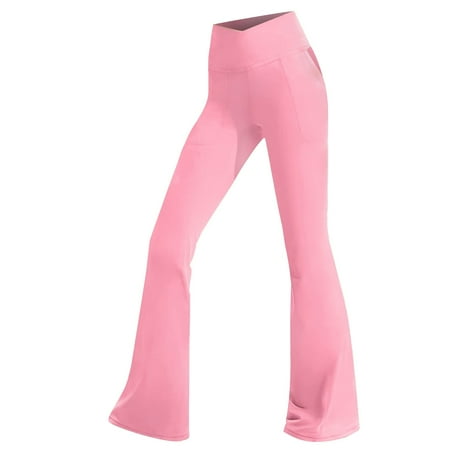 

PINQI Toddler Summer Pants Girls Solid Color Sealess Casual Flare High Waist Lift Slim Breathable Fitness Pants for Children 0-4 Years(Red 3-4 Years)