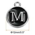 thumbnail image 2 of Alphabet M Enamel Letter Charm Jewelry Charm Enamel Initial Charm Black Pendant Charm Pack of 50, 2 of 5