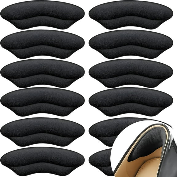 TELOLY 6 Pairs Heel Pads for Shoes That are Too Big, Heel Inserts for Women, Heel Grips for Womens Shoes Heel Protectors, Shoe Filler to Make Shoes Fit Tighter.(Black)