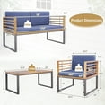 thumbnail image 3 of Gymax 4PCS Acacia Wood Patio Conversation Set Outdoor Furniture Set w/ Navy Cushions, 3 of 6