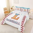 thumbnail image 2 of jejeloiu Initial Letter L Full Size Comforter Sets,Baseball Games Bedding Sets For Ball Gamer Reversible 3 Pieces, 2 of 7