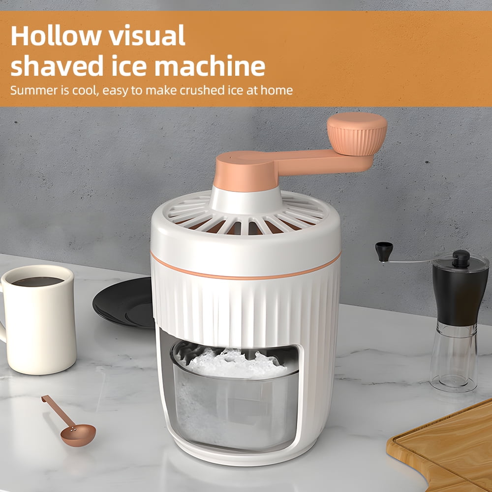snow cone maker machine Home Shaved Ice Machine - Hand Crank Slushie Maker Machine with Free Ice Cube Tray Portable Snow Cone Machine with Stainless Steel Blades for Ice Cream /
