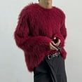 thumbnail image 5 of INCERUN Mens Fluffy Faux Fur Jumper Sweater Long Sleeve Winter Casual Loose Pullover, 5 of 8