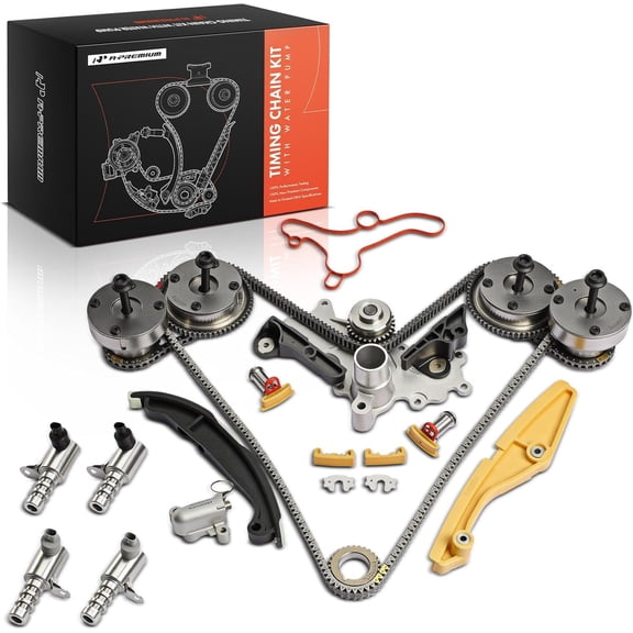 A-Premium 22-PC Engine Timing Chain Kit W/VVT Sprocket Compatible with Ford F-150 F150 2011-2012 2015-2016, Mustang 2011-2017, Police Interceptor Utility, Transit-150, Transit-250, Transit-350