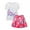 T-Shirt + Skirt Q433-Rose Red, variant on HAWEE Girls Isabella Costume Princess Dress Cosplay T-Shirt And Skirt